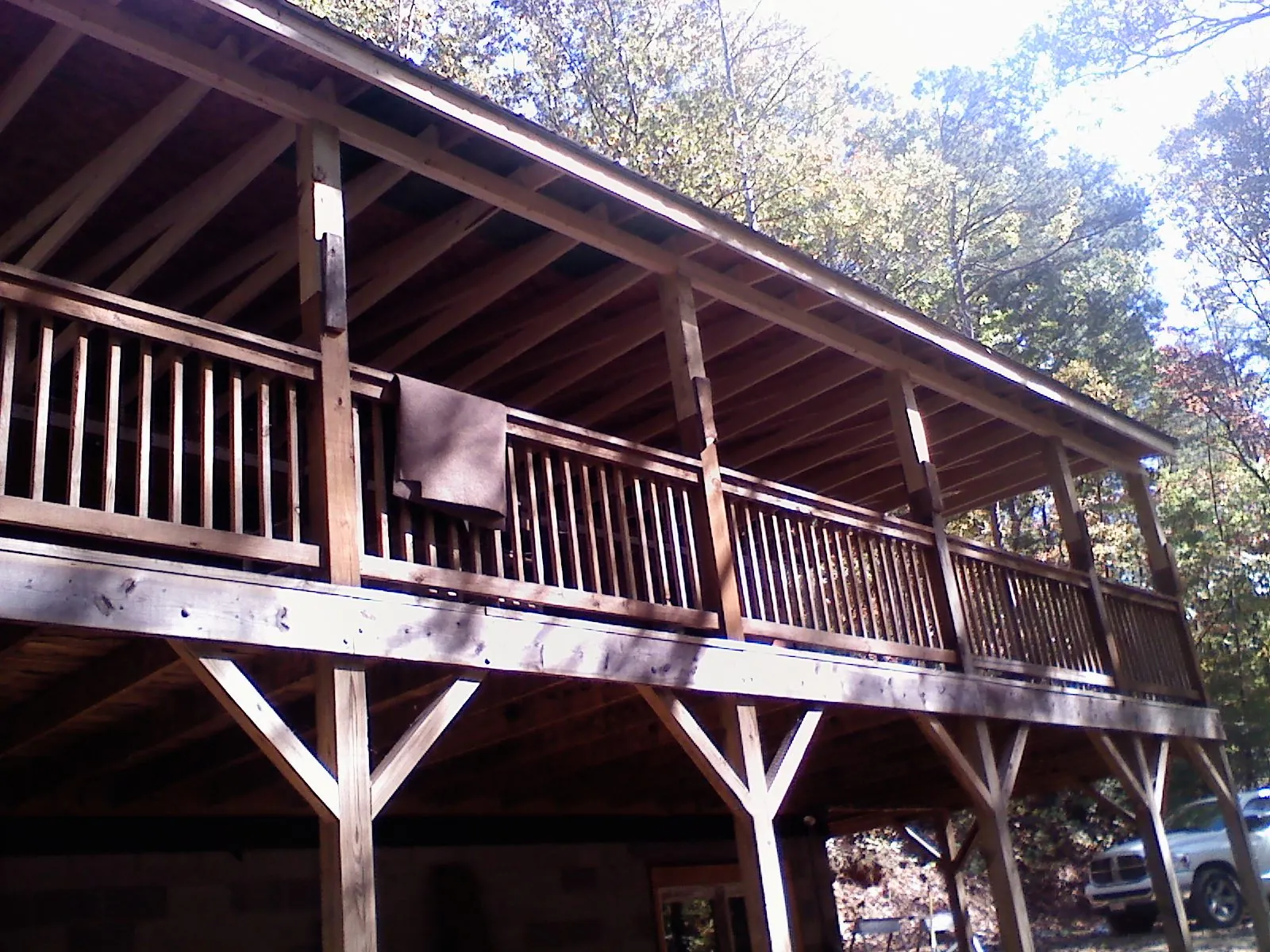 Timber framing under a new elevated porch and deck — Roof Leak Repair in Chesapeake City by Roofing Brothers